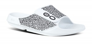Oofos OOahh Sport Flex Sandal Sandalen Damen Weiß | 912083PXB