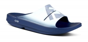 Oofos OOahh Sport Slide Sandal Sandalen Herren Weiß Navy | 257634XHM