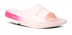 Oofos OOahh Sport Slide Sandal Sandalen Damen Rosa Rosa | 709361UNW