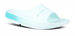 Oofos OOahh Sport Slide Sandal Sandalen Damen Helltürkis | 961450UVO