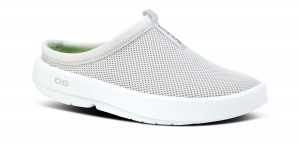Oofos OOcoozie Sport Mule Hausschuhe Damen Weiß Grau | 498061GIB